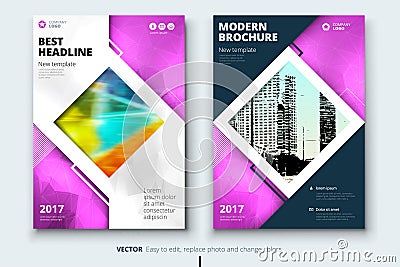 Corporate business annual report cover, brochure or flyer design. Leaflet presentation. Catalog with Abstract geometric Vector Illustration