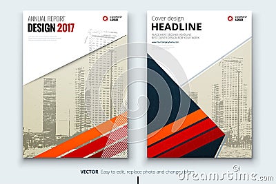 Corporate business annual report cover, brochure or flyer design. Leaflet presentation. Catalog with abstract geometric Vector Illustration