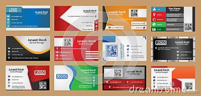 Corporate Business Card Set Vector Illustration