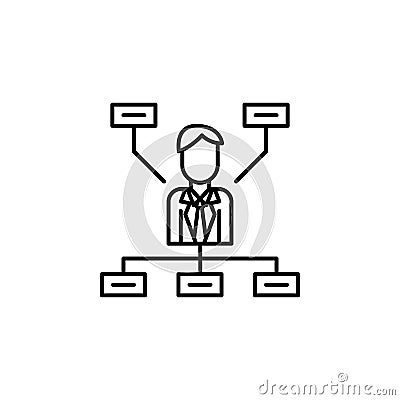 Corporate and business, chart, network, organization, planning, team icon Stock Photo