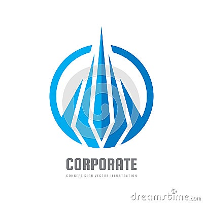 Corporate business - concept logo template vector illustration. Abstract shape creative sign. Progress success development icon. Vector Illustration
