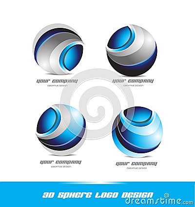 Corporate business 3d sphere logo icon set Vector Illustration