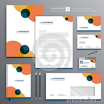 Corporate Business Identity template design stationery Vector abstract background with memo Gift Items Color promotional souvenir Vector Illustration