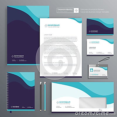 Corporate Business Identity template design stationery Vector abstract background with memo Gift Items Color promotional souvenir Vector Illustration