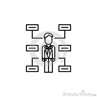 Corporate and business, business man, manager, network, organization, team icon Stock Photo