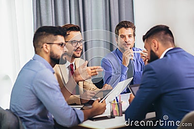 Business team and male managers discuss about new project Stock Photo