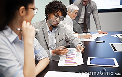 Corporate business team and manager in a meeting Stock Photo