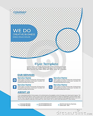 Corporate and clean business flyer template design Vector Illustration