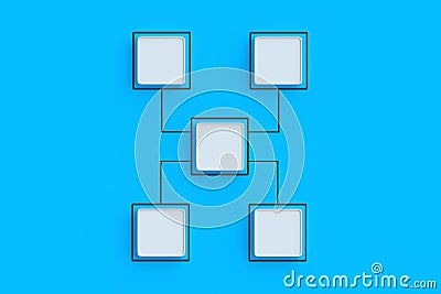 Corporate communication. Scheme made from empty buttons. Hierarchical organizational chart concept Stock Photo