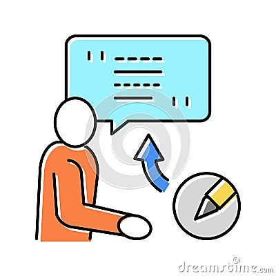 corporate communications copywriting color icon vector illustration Vector Illustration