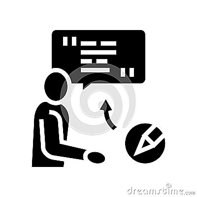 corporate communications copywriting glyph icon vector illustration Vector Illustration