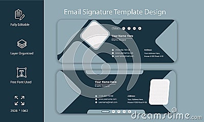 Corporate Company Email Signature Template Vector Illustration