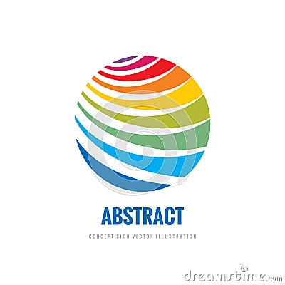 Corporate - concept business logo temlate vector illustration. Colored stripes in circle shape. Future tecnology creative sign. Vector Illustration
