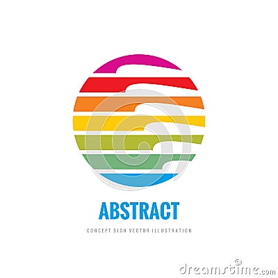 Corporate - concept business logo temlate vector illustration. Colored stripes in circle shape. Future tecnology creative sign. Vector Illustration