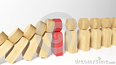 Corporate Crisis: Overcoming the Domino Effect with Strategic Leadership Stock Photo