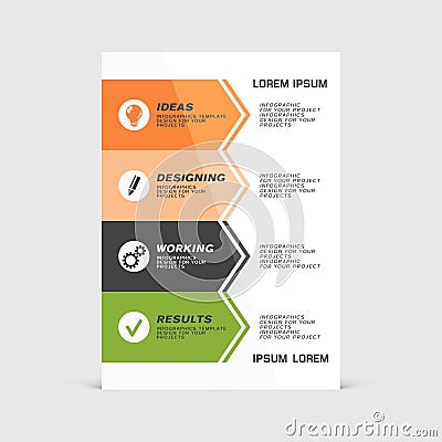 Corporate design of paper flier or brochure cover Vector Illustration