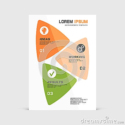 Corporate design of paper flier or brochure cover Vector Illustration