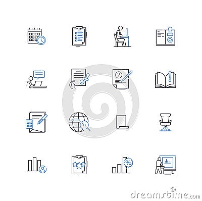 Corporate Domain line icons collection. Business, Company, Industry, Commerce, Enterprise, Management, Administration Vector Illustration