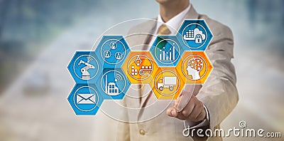 Corporate Executive Monitoring Supply Chain Stock Photo