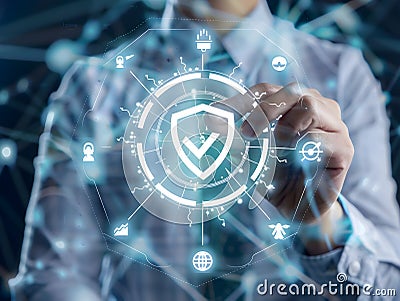 Corporate Executive Verifying Standard Control Certification for Business Process Automation and Management System Optimization Stock Photo