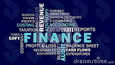 Corporate finance and accounting related words word cloud. Stock Photo