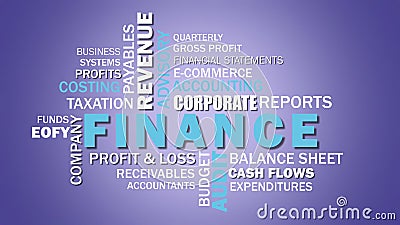 Corporate finance and accounting related words word cloud. Stock Photo