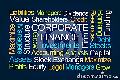 Corporate Finance Word Cloud Stock Photo