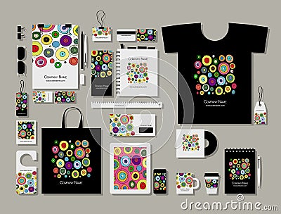 Corporate flat mock-up template, abstract circles design Vector Illustration