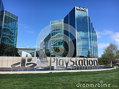 Sony PlayStation Corporate Headquarters Editorial Stock Photo