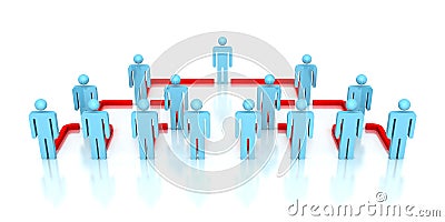 Corporate hierarchy business network 3d people Cartoon Illustration