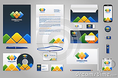 Corporate identity branding template Vector Illustration