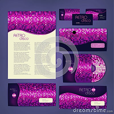 Corporate identity desing. Disco bakground Vector Illustration