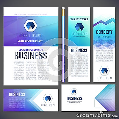 Corporate identity kit or business kit with abstract backgrounds Vector Illustration