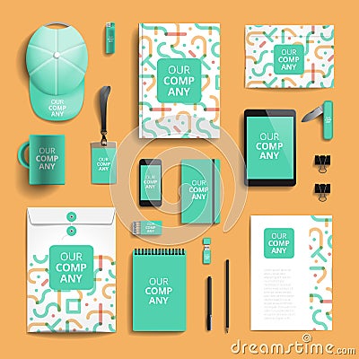 Corporate identity print template Vector Illustration