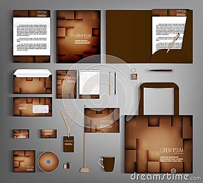 Corporate Identity set with abstract background. Vector Illustration