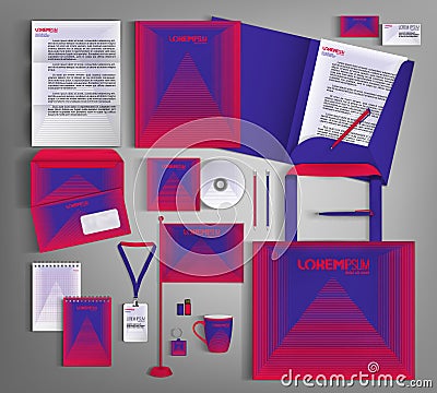 Corporate Identity set. Beautiful geometric design. Vector Illustration