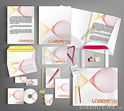 Corporate Identity set. Beautiful geometric design. Vector Illustration