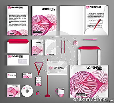 Corporate Identity set. Beautiful geometric design. Vector Illustration