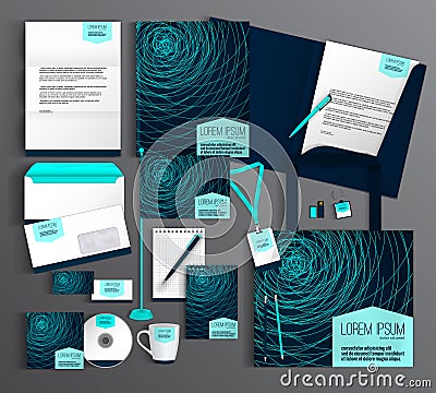 Corporate Identity. Set with modern abstract pattern. Vector Illustration