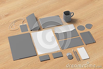 Corporate identity. Stationary branding set Cartoon Illustration