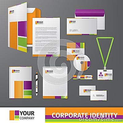 Corporate identity template Vector Illustration