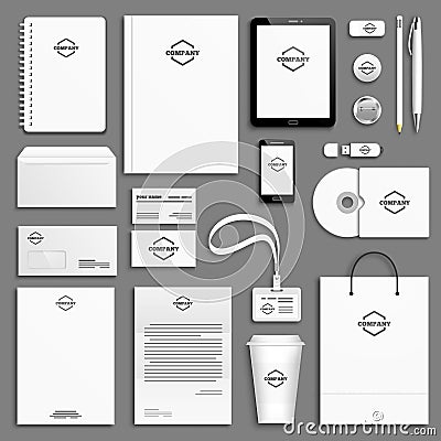 Corporate identity template set Vector Illustration