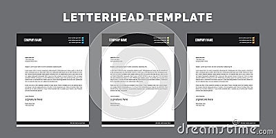 Corporate Letterhead Design Template, Business letter idea Vector Illustration