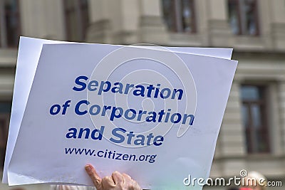 Corporate Lobbying Influencing Democracy Protest Editorial Stock Photo