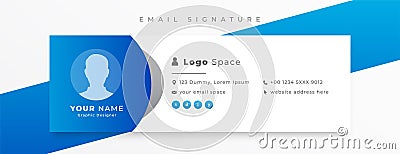 corporate mail signature card template in horizontal layout design vector illustration Vector Illustration