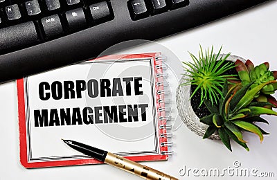 Corporate management. The inscription in the planning notebook. Stock Photo