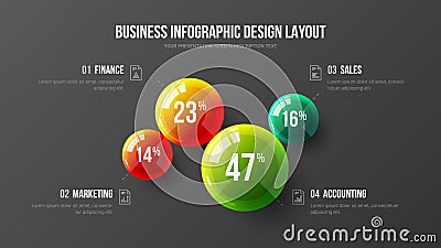 Corporate marketing statistics information graphic visualization template. Vector Illustration