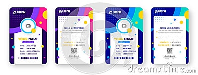 Corporate Modern abstract colorful company personal security badge Office employee identity card Vector Illustration