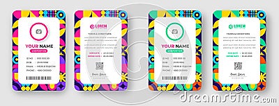 Corporate Modern abstract colorful company personal security badge Office employee identity card Vector Illustration