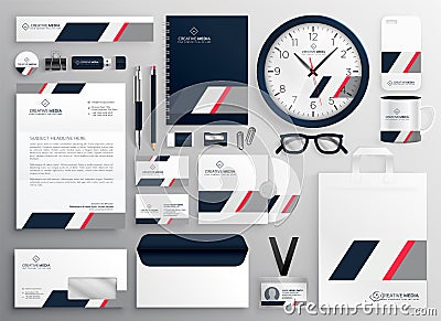 Corporate professional business brand stationery set Vector Illustration